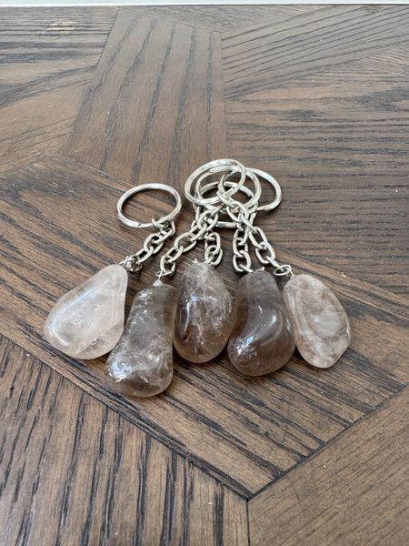 Smoky Quartz Tumbled Keyring