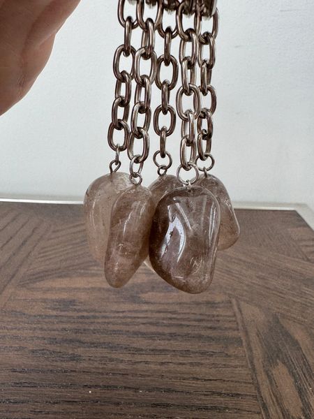Smoky Quartz Tumbled Keyring