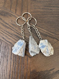 Natural Blue Kyanite Rough Crystal Keyring Specimen