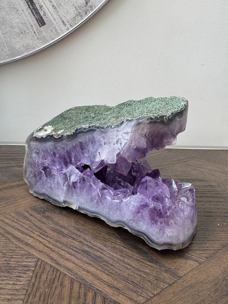 Amethyst Geode with Green Celadonite