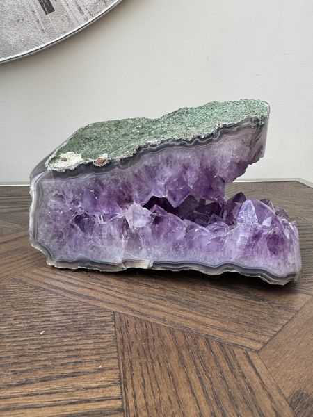 Amethyst Geode with Green Celadonite