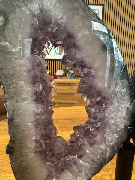 Natural Butterfly Amethyst Geode Pair Crystal Specimen
