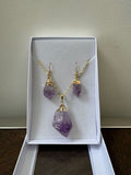 Natural Raw Amethyst Jewelry Set Crystal Specimen