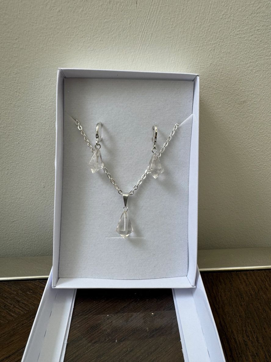 Faceted Clear Quartz Jewelry Set