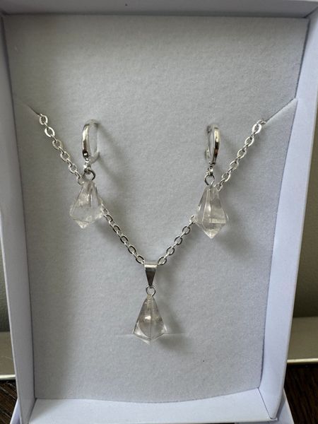 Faceted Clear Quartz Jewelry Set