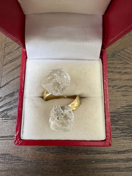 Raw Clear Quartz Statement Ring