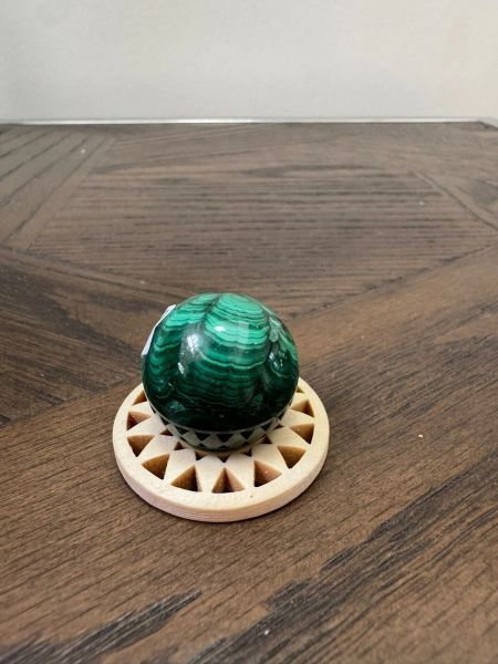Serpent's Veil Flowing Malachite Sphere